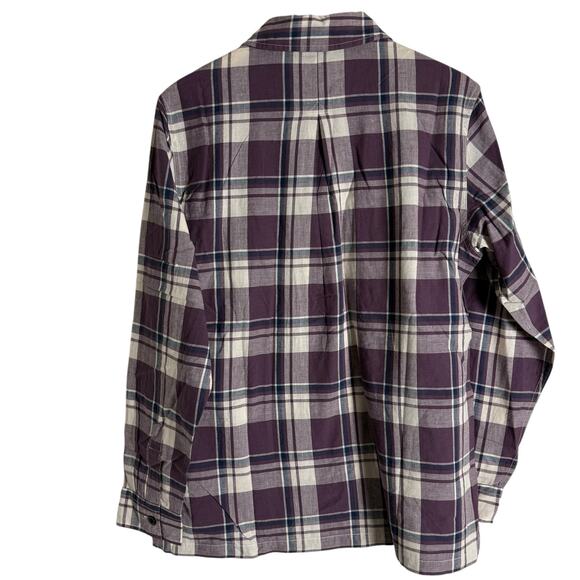 AYR The Captain Madras Purple Rain Plaid Long Sleeve Button Up Shirt Size Medium - Picture 6 of 9